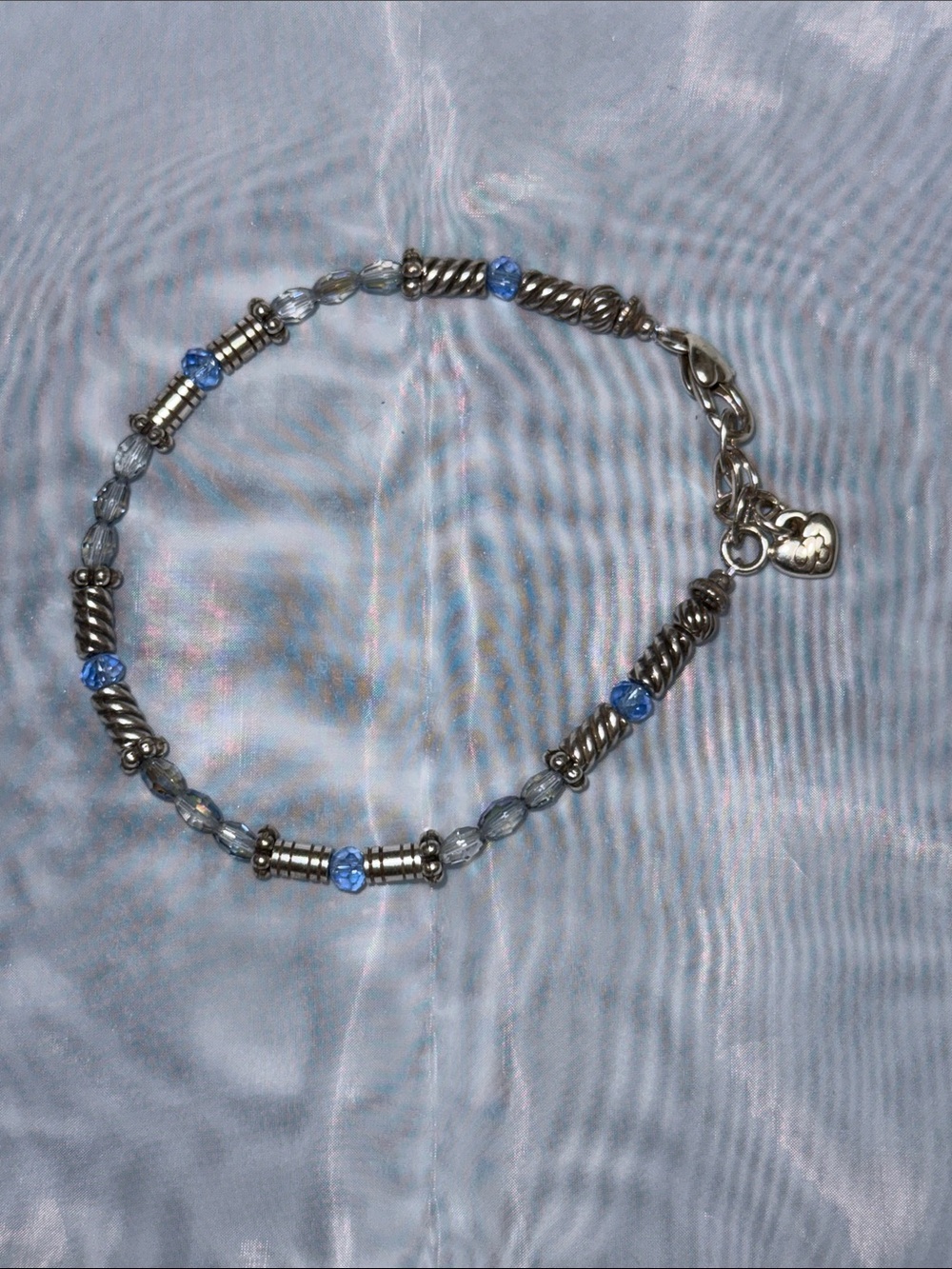 Brighton Blue Crystal and Silver Beaded Bracelet